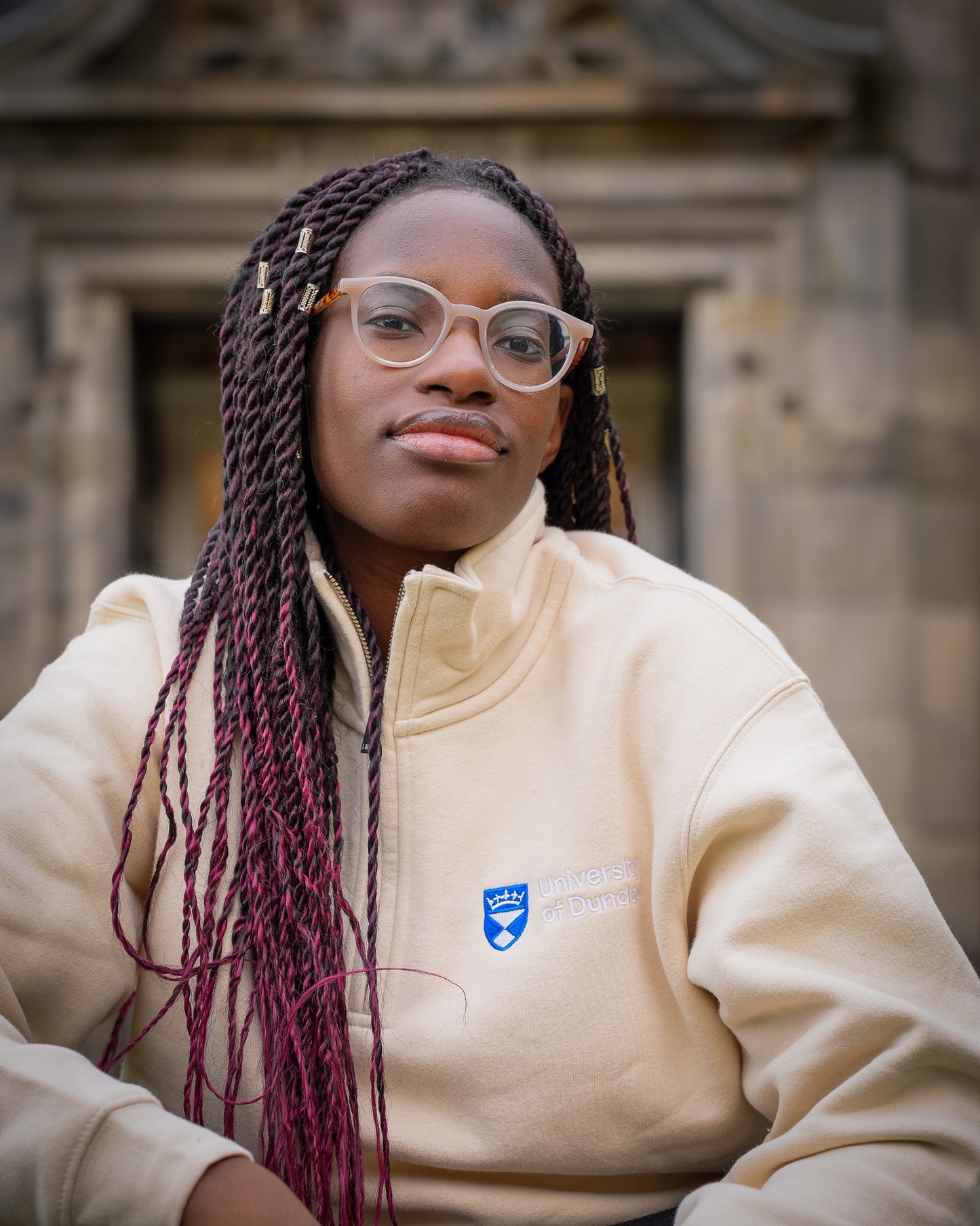 University Of Dundee Quarter Zip Embroidered Fleece