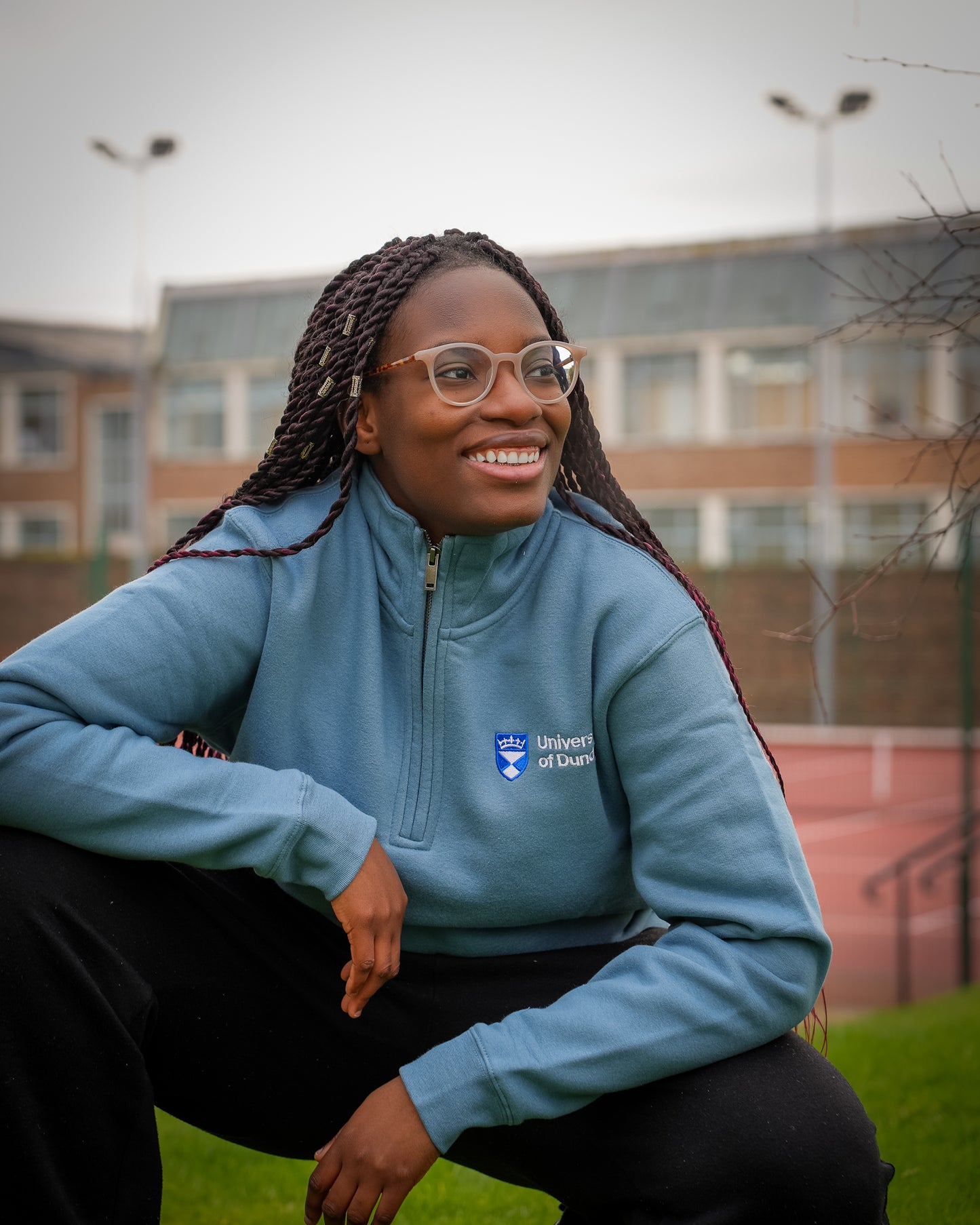 University Of Dundee Quarter Zip Embroidered Fleece